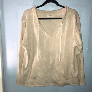 Tan V-neck Sweatshirt